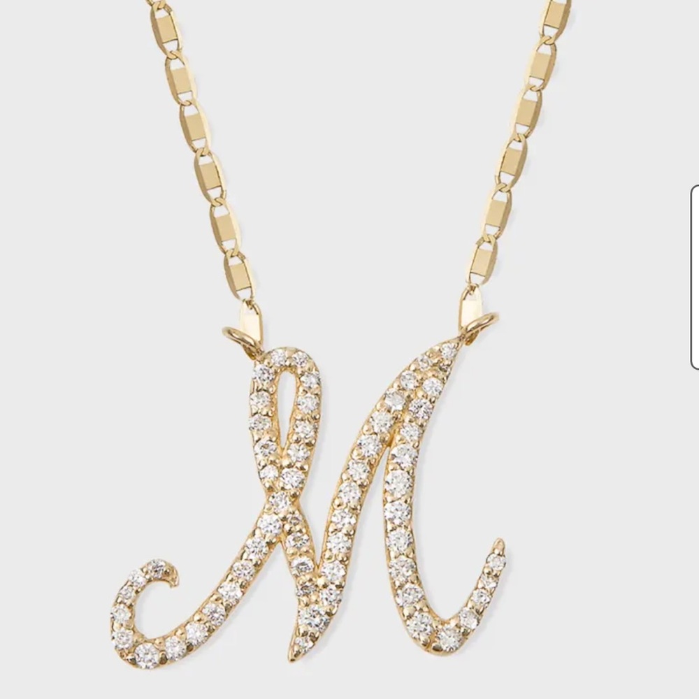 Gold Initial Necklace with Diamonds